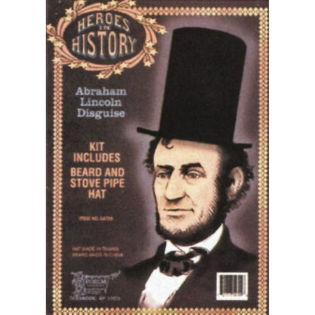 Morris Costumes Abraham Lincoln Beard & Stove Pipe Hat Kit One Size, Style RU54709