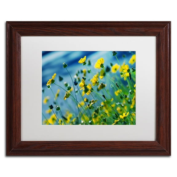 Trademark Fine Art "Power in Flower" Canvas Art by Beata Czyzowska Young, White Matte, Wood Frame
