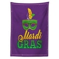 thumbnail image 3 of Ambesonne Mardi Gras Tablecloth Rectangular Table Cover, Green Feathers, 60"x90", Purple Green Yellow, 3 of 4
