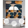 thumbnail image 2 of Turquoise Orange Geo Swag Kitchen Curtains Sets for Windows 24 Inch Length, Circle Modern Artwork Short Window Curtain Panels Swags Valances and Tiers 3 Piece Set for Cafe/Dining Room, 2 of 5