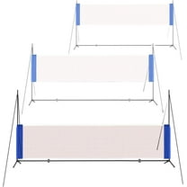 Portable Height Adjustable Badminton Volleyball Tennis Net Set Multi-Purpose Sports Equipment with Poles Stand and Carry Bag for Outdoor Garden Beach