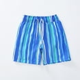 thumbnail image 4 of XADYUY Swim Trunks Boys 8-10 Quick Dry Beach Shorts Kids Cute Striped Print Little Boys Bathing Suit Summer Drawstring Athletic Youth Boys Swim Trunks,9-10 Years Blue, 4 of 7
