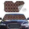 thumbnail image 2 of Kdxio Brown Gold Grid Print Windshield Sun Shade,UV Rays and Sun Heat Protection,Sunshade for Car Windshield,Car Shade Front Windshield -, 2 of 6