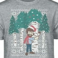 thumbnail image 2 of Teelocity Bob Ross Christmas Tree Hugger Athletic Heather Short Sleeve Graphic Tee, 2 of 4