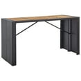 thumbnail image 2 of vidaXL 9 Piece Outdoor Bar Set Poly Rattan and Wood Acacia Black, 2 of 5