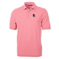 thumbnail image 2 of Men's Cutter & Buck Red Round Rock Express DryTec Virtue Eco Pique Stripe Recycled Polo, 2 of 3