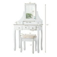 thumbnail image 4 of Gymax Vanity Set Makeup Dressing Table & Stool w/5 Drawers White, 4 of 10