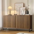 thumbnail image 7 of Fluted Accent Cabinet with Doors, Sideboard Buffet Cabinet with Storage, Storage Console with Adjustable Shelves for Living Room, Kitchen, 7 of 7