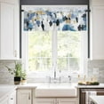 thumbnail image 3 of Abstract Blue Gold Kitchen Valances for Windows 42x12 Inch Kitchen Curtains Valances Rod Pocket Modern Oil Painting Art Bathroom Window Valances for Window Treatment Decor, 3 of 6
