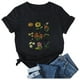 thumbnail image 2 of ICHUANYI Clearance Women's Casual Loose Round O-Neck Printed Short Sleeve T-Shirt Tops(Black, XXL) Ichuanyi Ichuanyi, 2 of 7