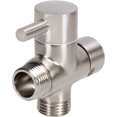 thumbnail image 1 of HAHDAXIA Solid Brass G1/2" Shower Arm All Metal Universal 3-Way Diverter Valve for Hand Shower and Fixed Shower Head，Replacement Component Adapter (Brushed Nickel), 1 of 6