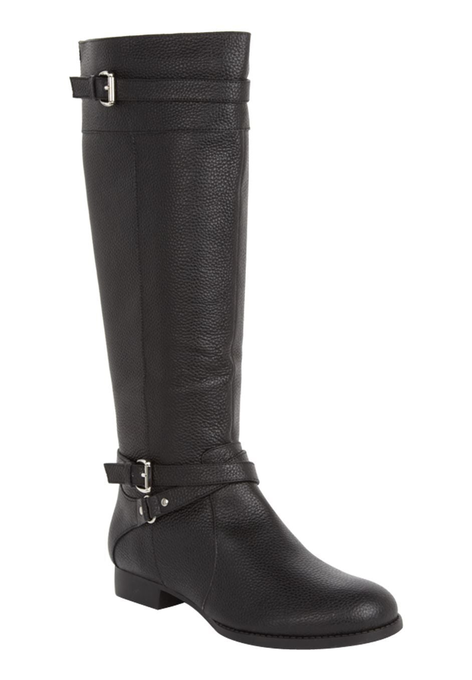 comfortview women's wide width the janis wide calf leather boot