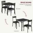 thumbnail image 3 of Small 3-piece dining mesa set para 2: kitchen mesa con cushioned forrado sillas, ideal para para kitchens, apartments, y small dining spaces (negra), 3 of 9