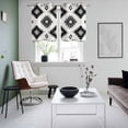 thumbnail image 4 of Black Aztec Kitchen Curtains Small Short 39 Inch Length, Ethnic Southwest Boho Farmhouse Aesthetic Grommet Top Bedroom Living Room Curtains, Light Filtering Cafe Curtain Drapes 2 Panels Set 55''x39'', 4 of 9