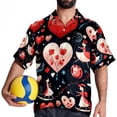 thumbnail image 4 of Valentine's Day Love Men's Short Sleeve Casual Printed Button Down Beach Shirt - Summer Hawaiian Top, 4 of 6
