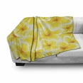 thumbnail image 3 of Yellow Soft Flannel Fleece Throw Blanket, Plumeria Frangipani Flower Blossom Pattern Hawaiian Floral Wildlife Artwork, Cozy Plush for Indoor and Outdoor Use, 60" x 80", Yellow and White, by Ambesonne, 3 of 6