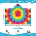 thumbnail image 2 of Colorful Tie Dye Mandala Pattern Hooded Bath Towel，50"x30" for Ages 3 To 12 Kids, Quick Dry Lightweight Soft Microfiber Hood Beach Towel Cover Up for Kids, 2 of 7