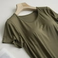 thumbnail image 3 of Built-in Bra T-Shirt for Women - Padded Active Tops with Short Sleeves - Soft Pajama/Casual Shirts for Workout/Yoga - Sizes M-XXXL, 3 of 4
