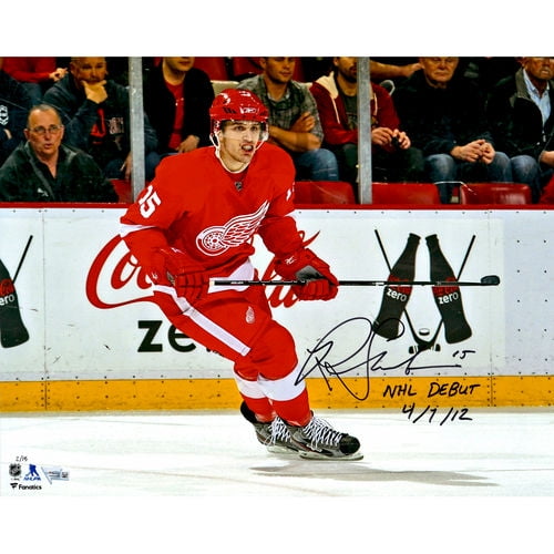 Riley Sheahan Detroit Red Wings Autographed 16" x 20" Debut Skating Photograph with NHL Debut 4 7 12... by Fanatics Authentic