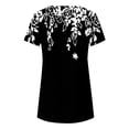 thumbnail image 5 of Drses Womens Tops Dressy Casual Women's Casual Round Neck Button Printed Short Sleeve Blouse Womens Summer Tops, 5 of 5