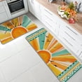thumbnail image 2 of Hello Sunshine Spring Summer Kitchen Rugs Set of 2, Boho Watercolor Sun Seagulls Kitchen Mats Decor, Bohemian Seasonal Floor Door Mat Home Decorations -17x29 and 17x47 Inch, 2 of 6