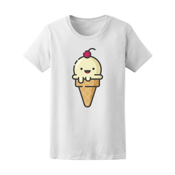 Kawaii Cartoon Ice Cream Character T-Shirt - Image by Shutterstock, Female Large