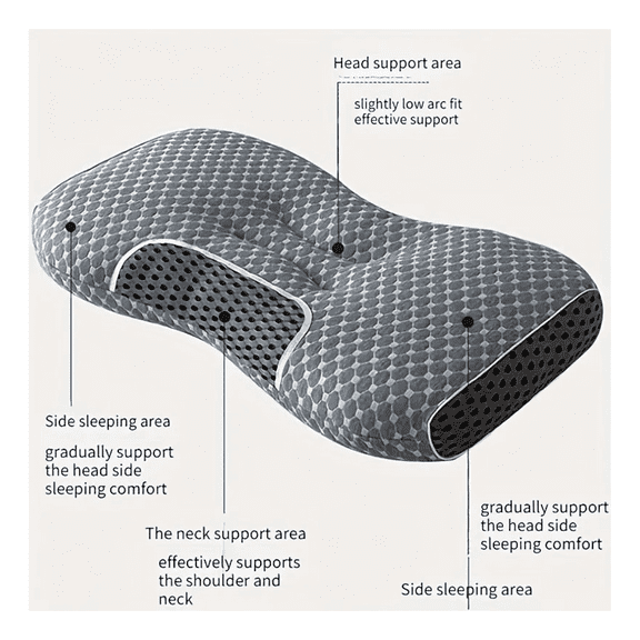 3D Knitted Cotton Massage Pillow - Neck & Back Support Cushion for Chair, Home, Office - Relieving Pressure, Breathable Cover - Travel & Car Use (1 Pack)