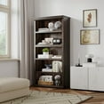 thumbnail image 6 of 5-Tier Bookcase 67'' Tall Wooden Office Bookshelf with Large Open Storage Shelves Modern Farmhouse Bookshelf for Living Room, 6 of 8