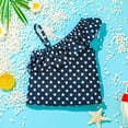 thumbnail image 4 of Baby/Toddler Girls Two Piece Swimsuit Tropical Print Sleeveless Tankini Swimsuits Cutout Bikini Top Bathing Suit Beachwear for Girls Size 14-15, 4 of 8