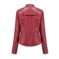 thumbnail image 4 of Xmyrz Lightweight Jacket Women Cosie Hanging Out Rivets Leather Jacket All Matching Long Sleeve Women'S Coats Outerwear Jacket, 4 of 4