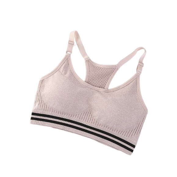 Tank Top Hollow Back Shock Resistance Bra Wide Comfortable Chest Binder Breathable Breast Binders Woman Running Dancing Pink