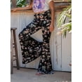 thumbnail image 6 of FEORJGP Women High Waist Long Pants Ethnic Style Floral Print Flare Pants Ladies Slim Ugly Funny Trousers Spring Summer Casual Sweatpants Bottoms Streetwear, 6 of 8
