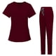 thumbnail image 4 of Conjunto médico para mujer perfecl uniforme de enfermera color sólido Top M, 4 of 8