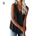thumbnail image 1 of Sonducket Mujer Camiseta Encaje Cuello V Sin Mangas Blusa Casual Top Prendas para la parte del cuerpo negro S Sonducket AP001334-11, 1 of 1