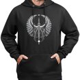 thumbnail image 3 of Sudadera con capucha unisex tendencia mística, estampado de alas y símbolos lunares, cómoda y elegante para salidas informales, 3 of 5