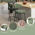thumbnail image 6 of WestinTrends Alexandria Modern Upholstered Sherpa Fabric Counter Height Bar Stools with Back (Set of 2), Ice Green, 6 of 14