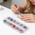 thumbnail image 6 of 2000pcs 3D Flatback Rhinestones for Nails Mini Nail Rhinestones and Charms for Nails Design Colorful Rhinestone Nail Gems Resin Nail Diamonds Women Nail Jewels for Nail Art Rhinestones for Crafting, 6 of 8