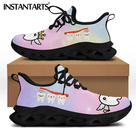 

Spring Autumn Dental Shoes Woman Flats Sneaker Cute Cartoon Tooth Dentist Brand Design Female Mesh Footwear Zapatos