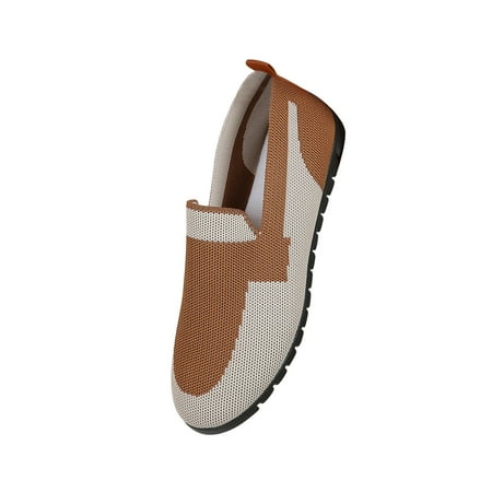 Sexlip Single Toe Knitted Flat Shoes for Women - Lightweight Slip-On Casual Loafers with Memory Foam Insole and Excellent Traction for Daily Wear