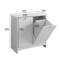 thumbnail image 5 of Laundry Hamper Cabinet with 2 Tilt-Out Laundry Baskets, Waterproof MDF Laundry Sorter Organizer with Anti-Tilt Device, Freestanding Storage Cabinet for Bathroom, Laundry Room, Bedroom, 5 of 6