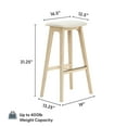 thumbnail image 4 of Beryl Upholstered Bar Height Stool (30in) - 4 pack, Blonde/Sesame PU Leather, 4 of 11