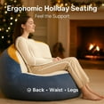 thumbnail image 2 of Villeston Oversized Bean Bag Chair for Adults – Ultra-Soft Faux Fur Lounge Chair, High-Resilience Foam Filling, Ergonomic Back & Waist Support, No Assembly Needed,Black, 2 of 8