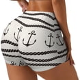 thumbnail image 2 of Wukai Anchors and Ropes Print Pack Biker Shorts for Women Yoga Workout Gym Running Scrunch Active Shorts-Large, 2 of 8
