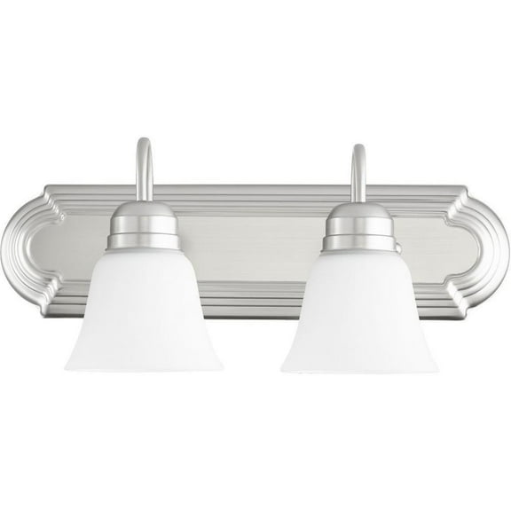 2 Light Vanity Light in Bailey Street Home Home Collection Style 18 inches Wide By 8 inches High-Satin Nickel Finish-Satin Opal Glass Color Bailey