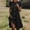 *Black, variant on ClodeEU Women's Short Sleeve Round Neck Button Knee Length Dress,Casual Loose Midi Dress Black,Womens Plus S
