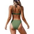 thumbnail image 2 of Conjunto de Bikini para Mujer con Corte en V en la Parte Inferior Traje de baño de Dos Piezas Verde oliva M Verde oliva M Xishao ropa, 2 of 2