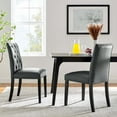 thumbnail image 2 of Side Dining Chair, Set of 2, Grey Gray, Faux Vinyl Leather, Kitchen Cafe Bistro Hospitality Restaurant, Modern Contemporary HB33241, 2 of 10