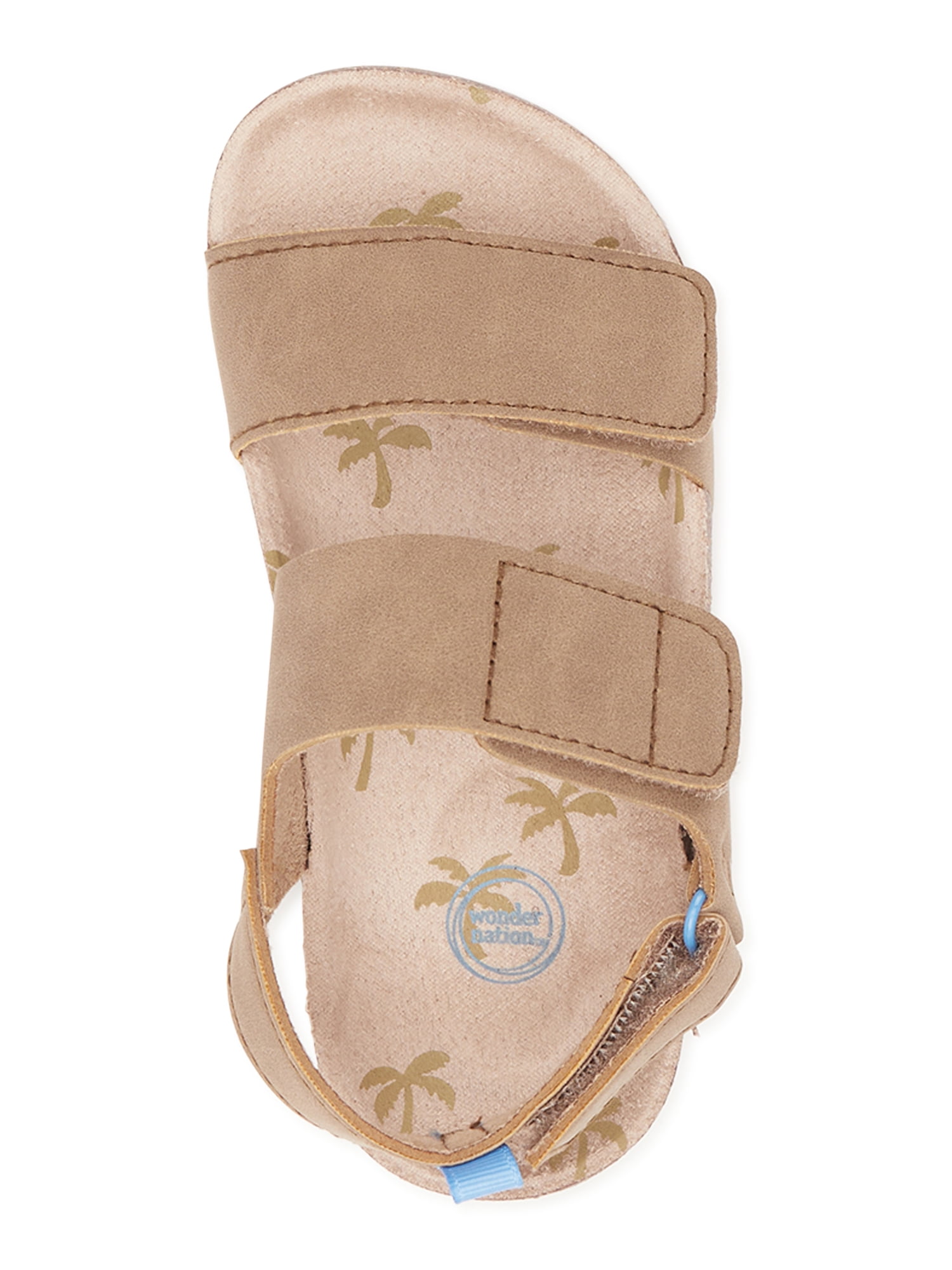 Wonder Nation Toddler Boys Two Strap Footbed Sandals, Sizes 7-12