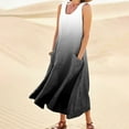 thumbnail image 2 of Susanny Womens Sexy Dresses Plus Sleeveless Boho Women Maxi Dress Cotton Linen Tank T Shirt Dresses Long Flowy Floral Boho Dress Summer Casual Beach Holiday Sundress with Pockets Black XL, 2 of 6