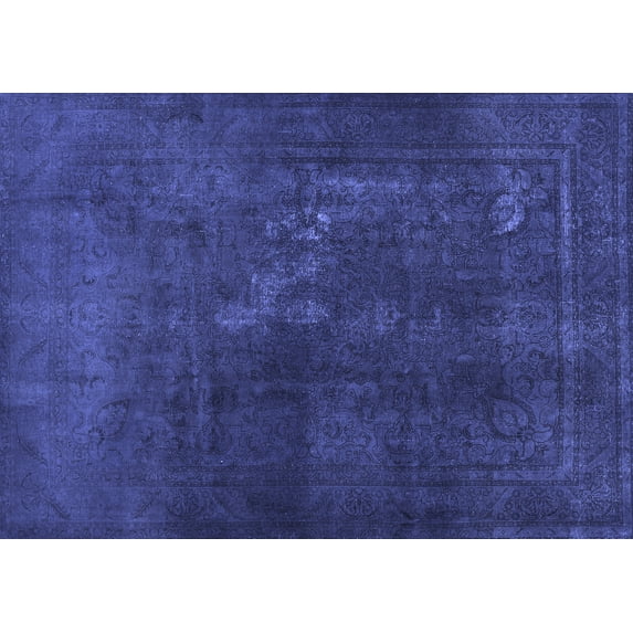 Ahgly Company Indoor Rectangle Abstract Blue Contemporary Area Rugs, 6' x 9'